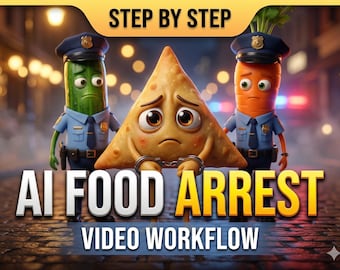 AI Food Arrest Video Workflow | 5-Scene Courtroom Drama System (Digital Download)
