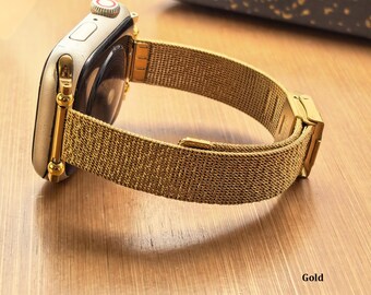 Classic Metal Apple Watch Band | Fashion Wristband Apple Straps for Women Men | iWatch Ultra SE 38/40/41/42/44/45/46/49mm