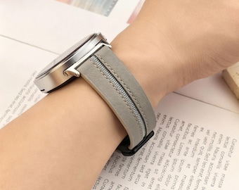 Hybrid läderarmband i nylon för Samsung Galaxy Watch 8, magnetiskt spänne 40 mm 44 mm 46 mm