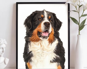 Custom Watercolor Dog Portrait from Photo, Personalized Pet Portrait, Hand Painted Realistic Dog Art, Dog Memorial Gift, No AI