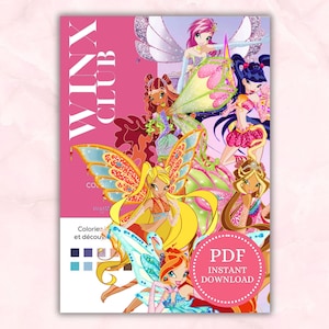 Winx Club Mystery Coloring Book. Cartoons Color by Number pages. Digital coloring book for adults.