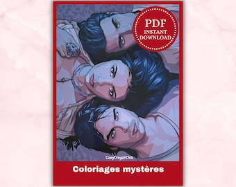 Pages de coloriage mystérieuses. Livre de coloriage par numéros sur le thème des vampires. Livre de coloriage numérique pour adultes.