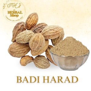 Badi Harad Fruit & Powder | big Haritaki Terminalia Chebula Ayurvedic Herb for Traditional Use