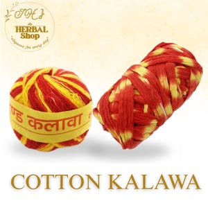 Sacred Red Yellow Cotton Kalava Thread | Hindu Puja Raksha Sutra Wrist Ties