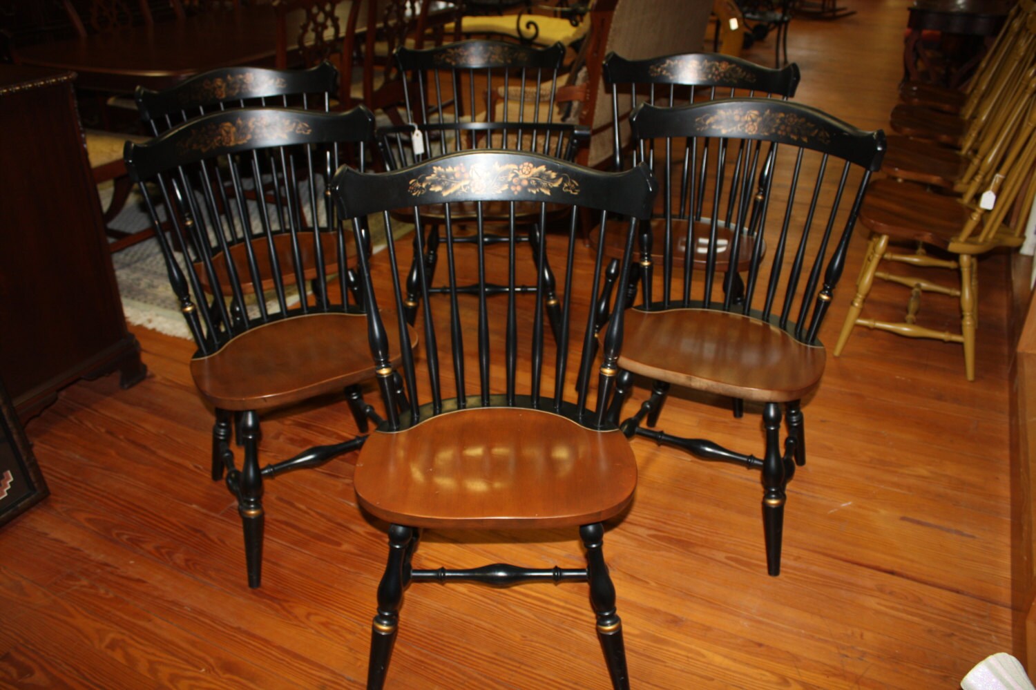 Set of 6 Signed Hitchcock Chairs Solid Maple Late Etsy