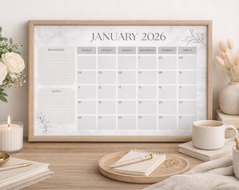 2026 Desk Calendar, Minimalist Monthly Stand Up, Small Office Planner, Modern Desktop Decor
