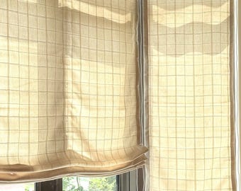 Striped Roman Shade, Custom Window Blind, Light Filtering Curtain, Modern Minimalist Home Decor for Living Room,with Adjustable Chain