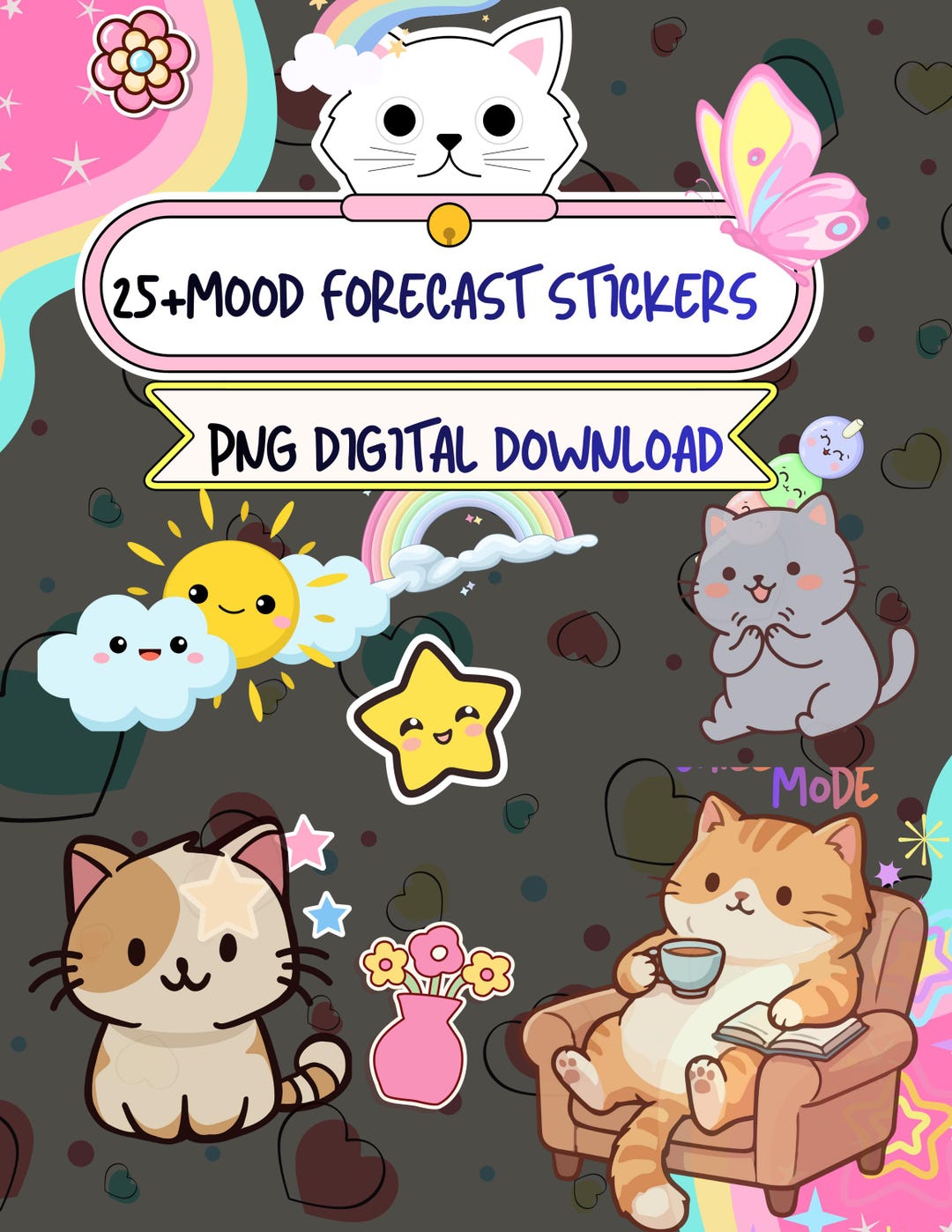 Mood & Forecast Digital Stickers | Tracker Planner | Weather Stickers ...
