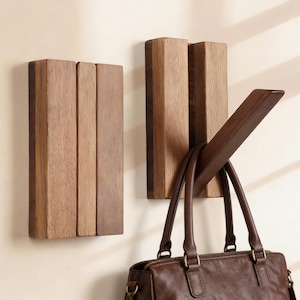 Set van 2 houten kapstok met pianotoetsen, opvouwbare muurhaken, uniek housewarmingcadeau