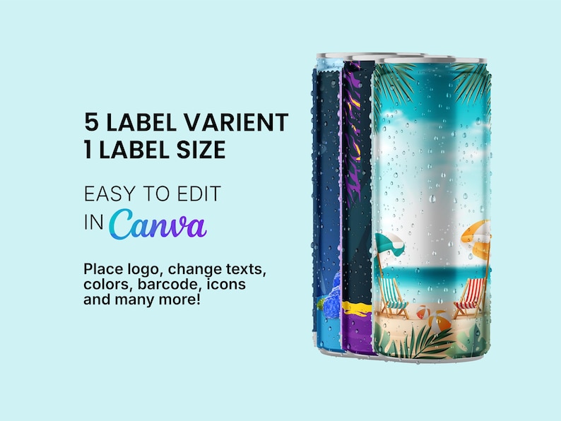 Editable Energy Drink Can Label Template | 330ml 355ml Wrap Design ...