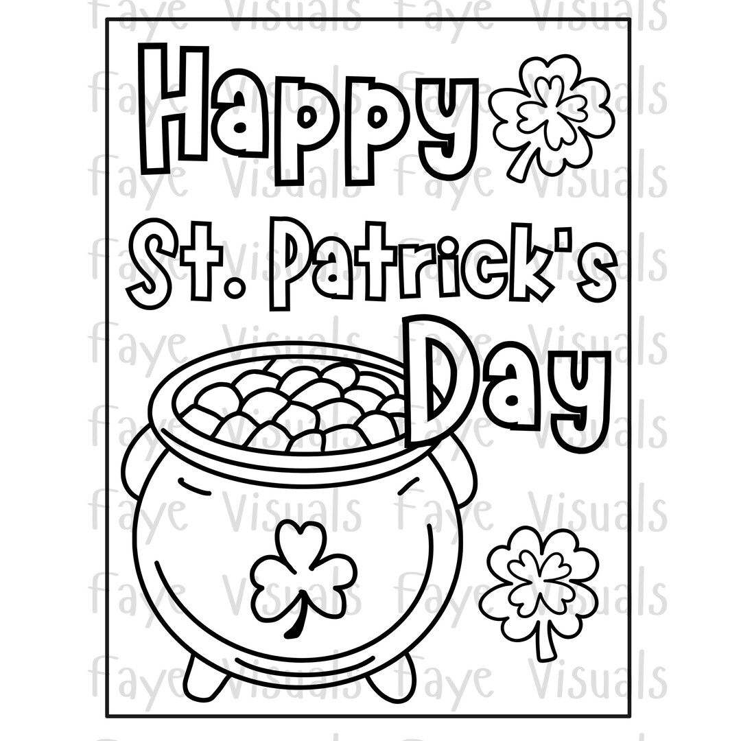 St. Patricks Day Coloring Page Bundle - PDF Digital Download Only - 10 ...