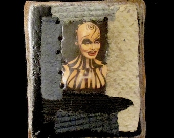 Halloween? Conversation Art Darkly Beautiful Circus/Cirque Wall/Table Top Wood Plaque Detroit Art/L.Cerrito