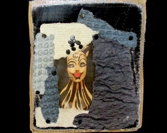 Halloween? Conversation Art Darkly Beautiful Circus/Cirque Wall/Table Top Wood Plaque Detroit Art/L.Cerrito