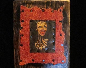 Halloween? Conversation Art Darkly Beautiful Circus/Cirque Wall/Table Top Wood Plaque Detroit Art/L.Cerrito