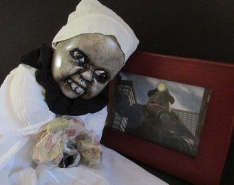 Dark Creation Altered Art Doll The UNDERMINER"S WIFE Scary Pretty Awful Cuteness Detroit Artist/ L.Cerrito