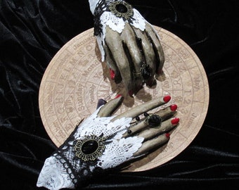 Vintage Creepy Life Size Fortune Teller Hands W/Disc and Pendulum Magical Mystical Dark Art Creation Prop Halloween Detroit Artist/L.Cerrito