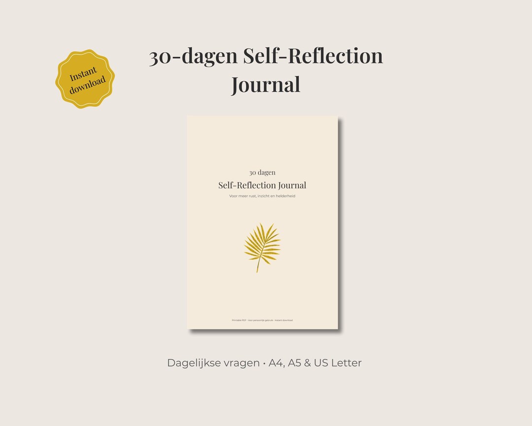 Printable Self-reflection Journal | 30 Days | Self Care | Daily Prompts ...
