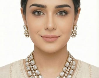 Indian Bollywood-inspired American Diamond jewellery sets