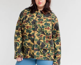 Duck Hunter Camo Jacket with brown corduroy collar