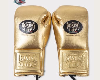 Guantes de boxeo dorados metálicos personalizados: nombre personalizado, regalo de boxeo