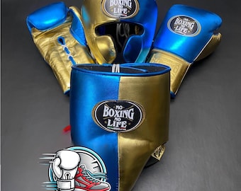 Regalos personalizados de "No Boxing No life": equipo de protección de boxeo (casco, ingle y guantes de boxeo), regalo para niños.