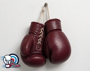 Luvas de luta artesanais em couro vintage