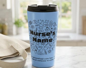 Tazza regalo personalizzata / Tazza da viaggio con nome per infermiere, medico o dottore / Acciaio inossidabile
