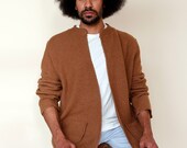 Merino Wool Cardigan Mens Outwear