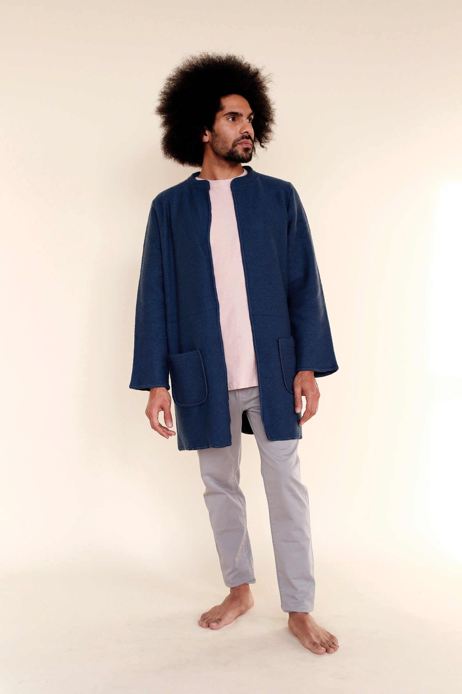 Soft felted jacket coat Men Long wool cardigan jacket | Etsy