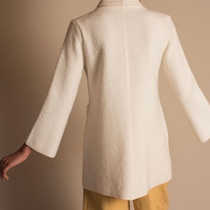Ecru Sweater with pockets in merino wool image 4