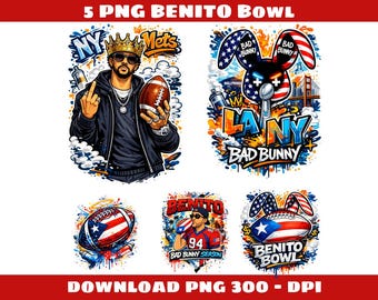 Bad Bunny Benito Bowl PNG, Fútbol de Puerto Rico (Descarga digital)