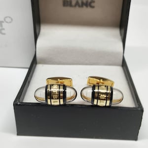 MONT BLANC ゴールド ブラック カフリンクス Mont Blanc Cufflinks - Etsy