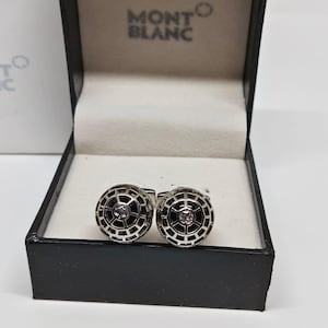 モンブラン カフス ラウンドロゴ カーボン 刻印 カフリンクス Mont blanc cufflinks - Etsy 日本