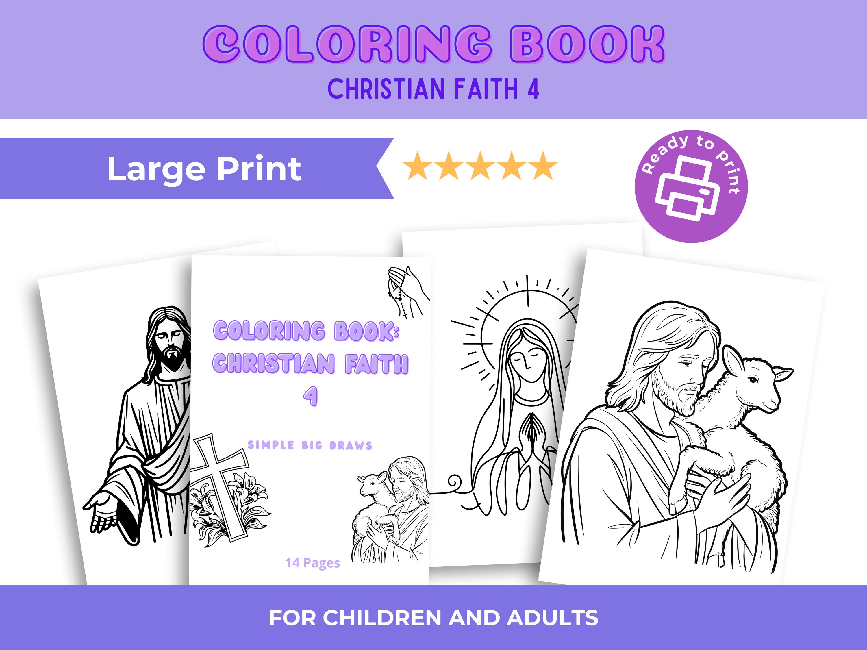 Digital Coloring Book | Printable Book Christian Faith 4 — A4 Pages ...