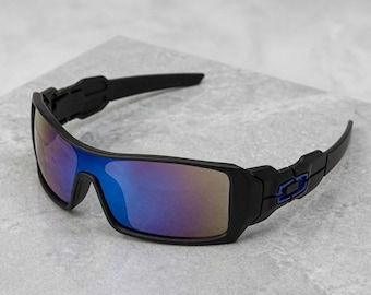 Oakley Men's Oil Rig Sunglasses Black Blue Polarized UV400