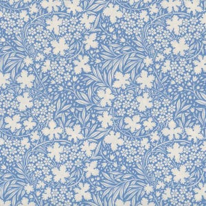 Quiltstof Tilda Something Blue , Bushbloom Blue 100668- per 25 cm