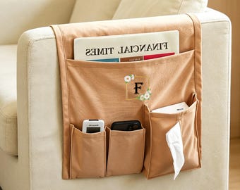 Personalized Sofa Armrest Organizer Bedside Hanging Storage Bag Couch Caddy Remote Phone Holder Home Essentials Pocket Organizer