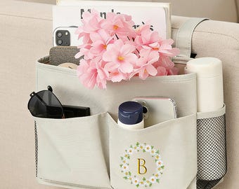 Personalized Sofa Armrest Organizer – Bedside Storage Hanging Bag, Multifunction Couch Caddy for Remote, Phone & Home Essentials