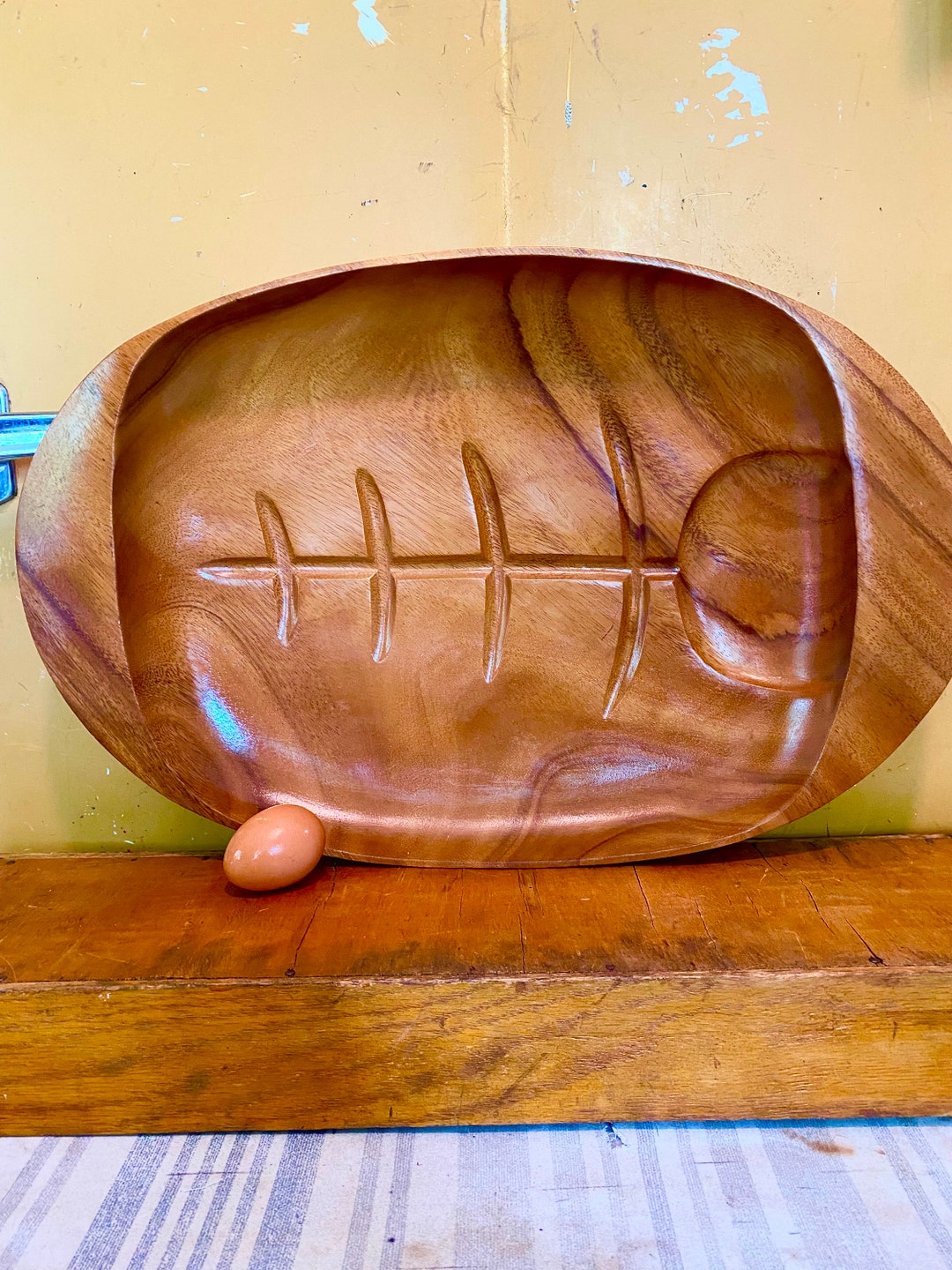 Polynesian Meat Tray, Monkey Pod Tray,monkey Pod Platter, Mid Century