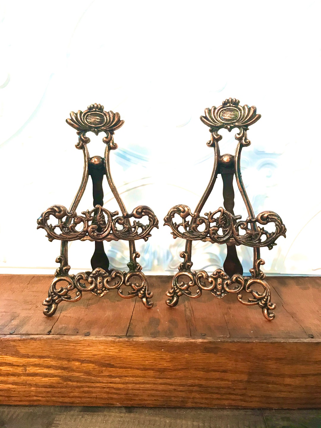 Tabletop Easels Fancy Easels Pair of Easels Copper Display Etsy Ireland
