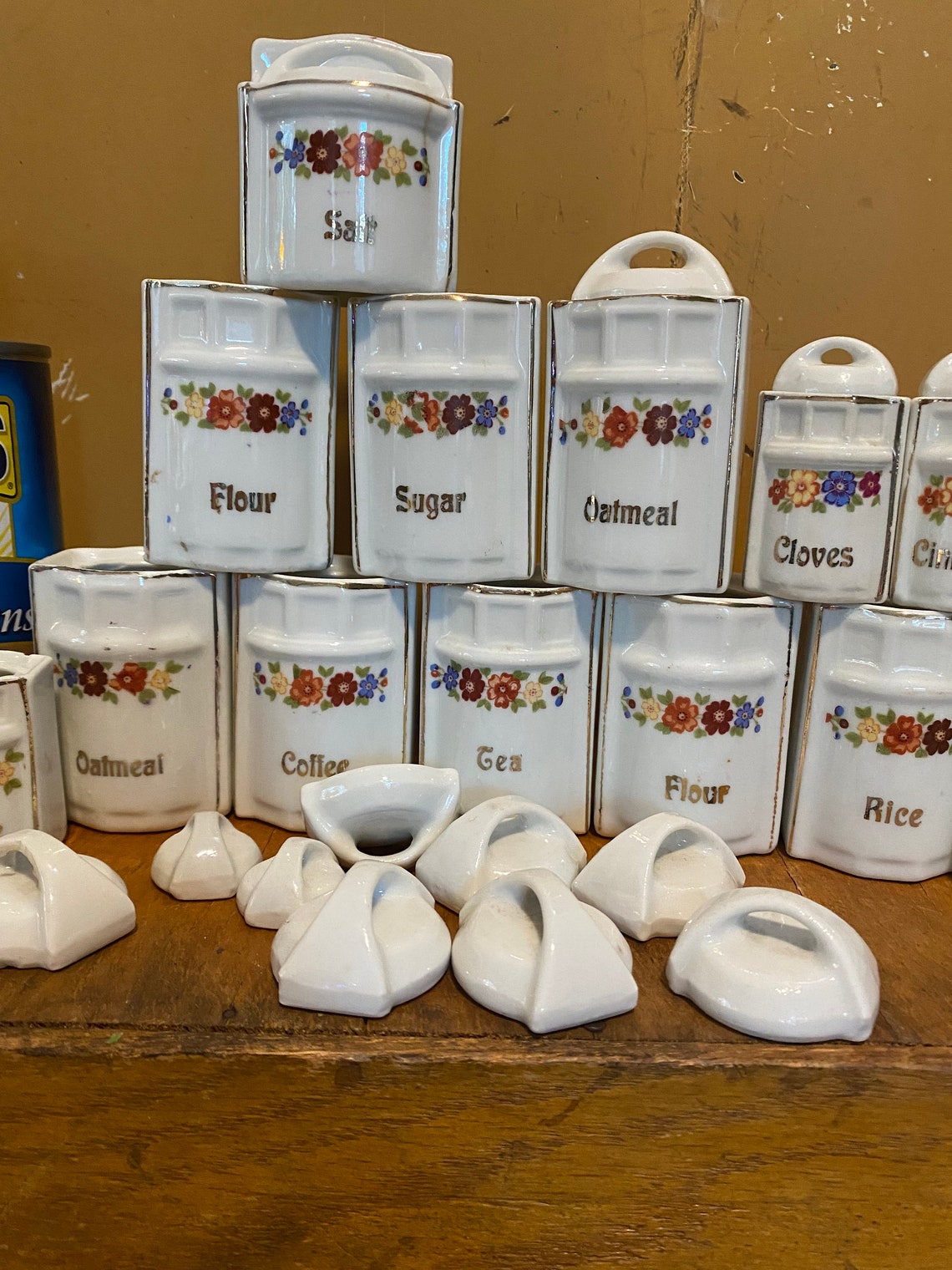 Miniature Canister Set German Doll Canisters Vintage Etsy