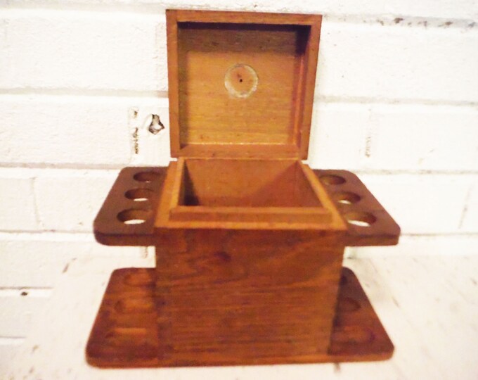 Vintage Humidor and Pipe Rack Tobacco Storage Rustic Wood Etsy