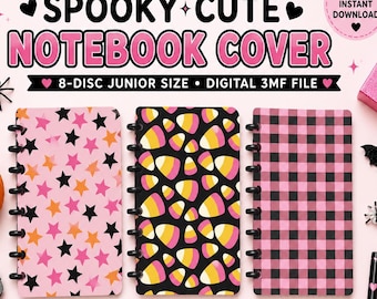 Spooky Halloween Notebook Covers | Stars, Candy Corn, Plaid (Digital 3MF Download)