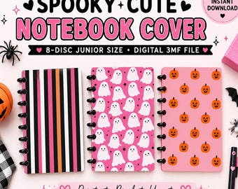 Spooky Halloween Notebook Covers | 3 Designs, Junior Size 8-Disc (Digital 3MF File)