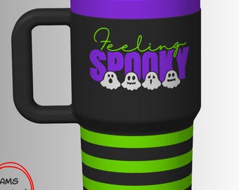 Feeling Spooky Ghost Can Cooler Tumbler 3D Print File | Halloween Tumbler (Digital Download)
