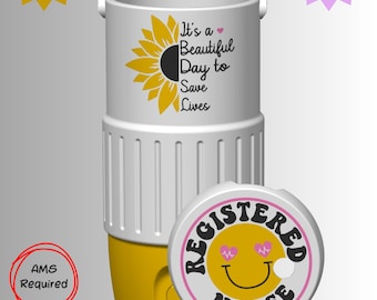 RN Sunflower Can Cooler 3MF File | Nurse Life, Energy Drink Holder (Digital Download)