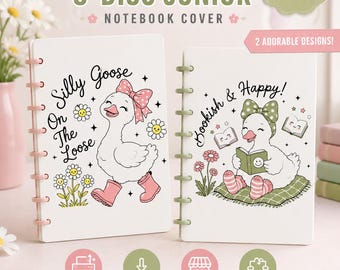 Silly Goose Notebook Covers | 2 Junior 8-Disc Designs (3MF File)