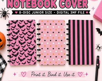 Spooky Halloween Notebook Covers | Bats, Dots, Stripes (Digital 3MF Download)