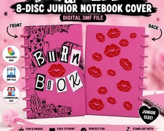 Couverture de carnet Burn Book, fichier 3MF | Format disque junior, verso imprimé (téléchargement numérique)