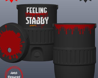 Feeling Stabby Can Cooler 3MF File | Horror Halloween Dark Humor (Digital Download)